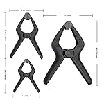Amazon Basics 14-Piece Nylon Spring Clamp Set, 6 Pack of 3-3/8-inch, 4 Pack of 4-1/2-inch, 4 Pack of 6-1/2-inch, Black/Grey - Image 2