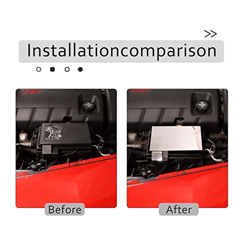 Image of Engine Bay Panel Cover for C6 Corvette 2005-2013, Stainless Steel Rear Engine Cover Guards Protector Splash Shield, Fuse Box Cover (Type B Fuse Box Cover)