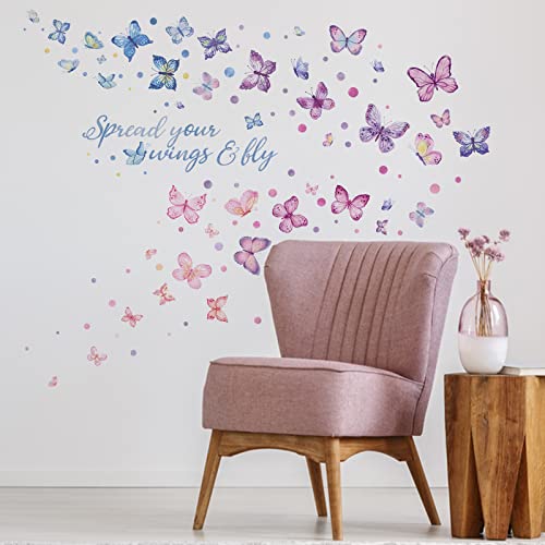 Vinilo decorativo mariposas para pared de 35 x 16 pulgadas miniatura 6