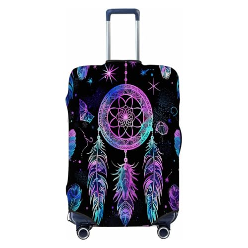 Dreamcatcher Feather Ethnic Stretchable Luggage Covers for Suitcase TSA Approved, Dust Proof and Scratch Resistant Travel Luggage Protector for Carry On (25-28 in)