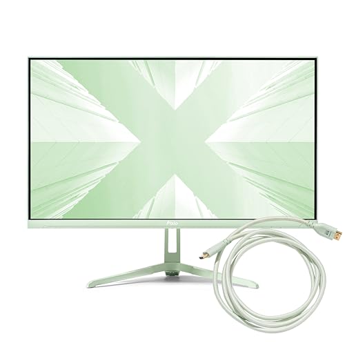 Image of Pixio PX249 Wave Mint Green 24 inch 240Hz 1080 Fast IPS Panel 1ms GTG Adaptive Sync Gaming Monitor with Mint Green HDMI 2.1 Cable Ultra Certified Ultra High Speed 6FT 8K 60Hz 4K 120Hz Nylon Braided