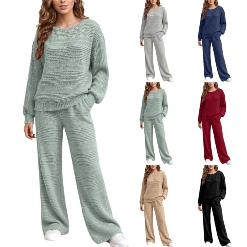 Lounge Sets for Women Ribbed Knit Sweater 2 Piece Set Casual Loose Fall Set - image 1