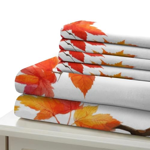 Linge de lit automne super king 260x220 cm avec parure 3 pièces