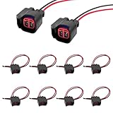 KUQUTIDY 8 PCS Fuel Injector Connector Pigtail, Engine Fuel Injector Wiring Harness Plug Replacement for Dodge, Ford, Jeep, Chevrolet, Replace OEM# 5013995AA,5161919AA