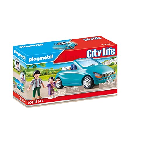 Playmobil Papa avec Enfant et Voiture Cabriolet