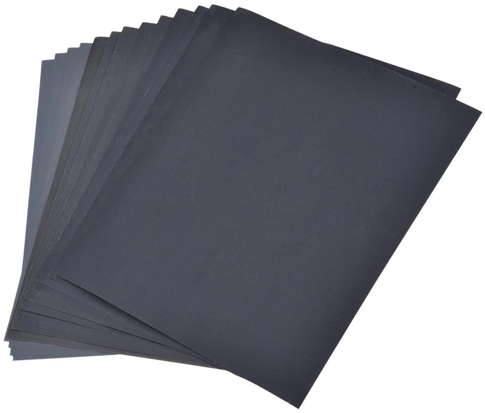 EETOOLS 10Pcs Wet and Dry Sandpaper,9 x 11 Inch Assortment Sandpaper Sheets,use for Car,Wood Furniture Finishing Automotive Polishing - Available in various Grits (400G)