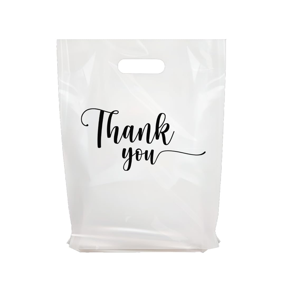 THANK YOU MERCHANDISE STORE BAGS, different sizes 9"x12", 12"x15", 15"x18" 1.25 Mil. PACKS of 100/200/500 Retail Product Bags I 100% Recyclable (200,