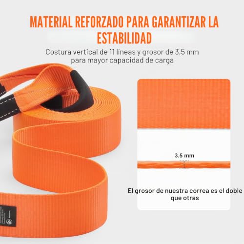 Correa de cabrestante de 85,1 mm con fundas protectoras antidesgaste 3
