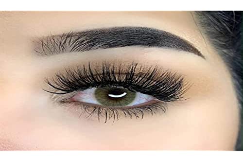 MYSALENS® Lentilles De Contact De Couleur Amber - Ambre Hidrocor Couleur Naturelle très haute opacité Kit De Rangement Boitier - Pince et applicateur Offert 12 Mois sans correction Cover