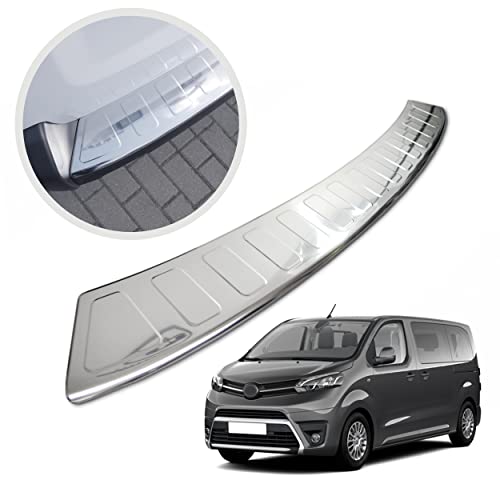 CHROMEMASTER | Protection de Pare-Chocs arrière | Compatible avec Toyota Proace L2 Long de 2016- | Acier INOX Poli/Chrome | Protection de seuil de Coffre pour protéger Votre Voiture des Rayures Cover