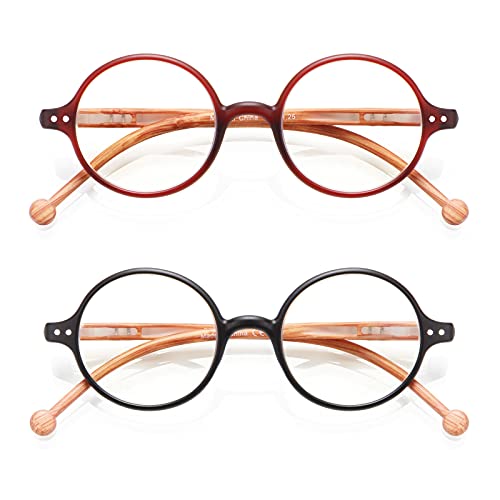 Image of Round Reading Glasses for Women Men Blue Light Blocking Circular Readers Unisex Ultra Lightweight Circle Eyeglasses