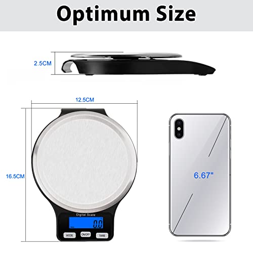 Next-Shine Kitchen Food Scale With Bowl, 5Kg 11Lb Usb Rechargeable Small Size Digital Grams And Ounces 0.1G Precise Graduation And Lcd Back-Lit Display For Cooking Dieting Baking Weight Loss #TOP3