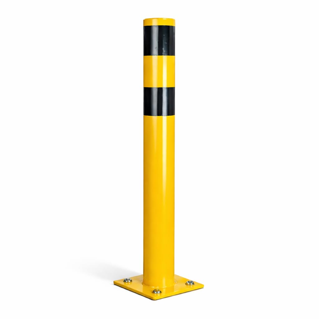 Lagerschutz - Rammschutzpfosten gelb ca. 110 cm - Rammschutzpoller, Absperrpfosten - Ø 60 mm Anfahrtschutz für Regal & Hochregale & Einfahrt & Hof & Garage
