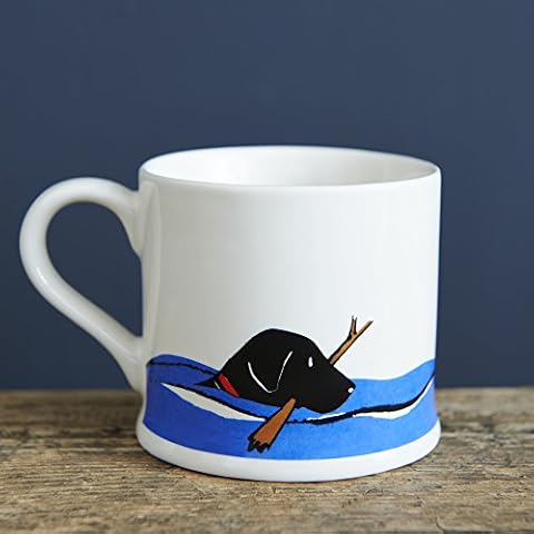 Sweet William Black Labrador Mug (swimming lab) Cover