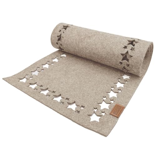 Miqio Design Filz Tischläufer Sterne | Tischläufer Winter | 150x...