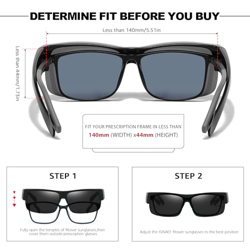 Trysee Polarized Fit Over Glasses Sunglasses for Men Women with Semi Rimless Frame & UV Protection Lenses TS96182