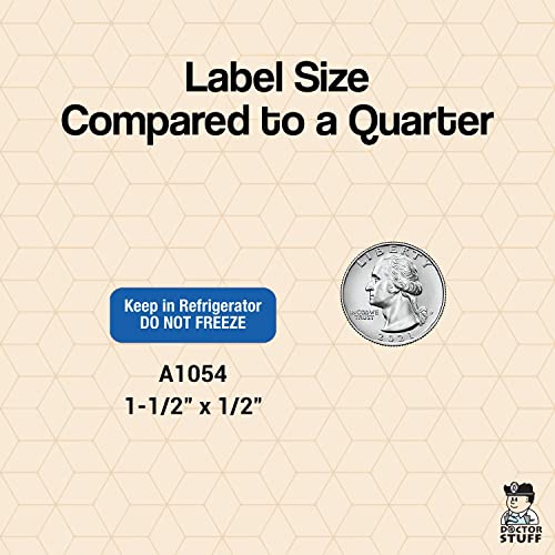 Doctor Stuff - File Folder Chart Labels, A1054, Keep in Refrigerator Do Not Freeze, Laboratory Labels, Blue/White, 1-1/2\" x 1/2\", 250 per Box - Thumbnail 3
