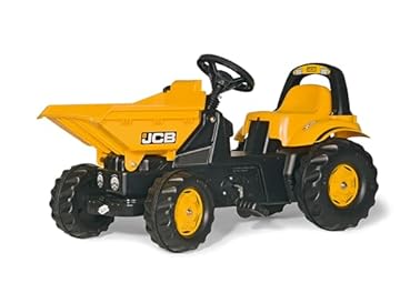 Rolly Toys JCB Dumper, licensed ride on toy tipping dumper with steering wheel, tough grip peddles and hard wearing wheels with rubber grip, for children age 2 ½ - 5 years, yellow