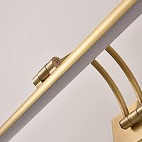 Vista 7 de Lámpara de pared LED ajustable de cobre para espejo de baño: lámpara de tocador moderna con interruptor de cadena para UNA decoración elegante