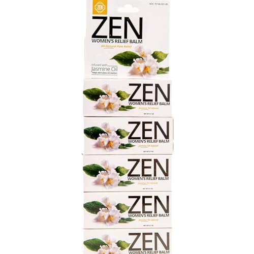 ZEN Womens Relief Balm Soothing Aromatherapy Balm with Jasmine & 11 Essential Oils for Relaxation & Comfort (Pack of 5)