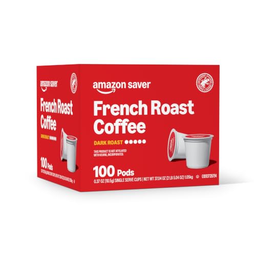 Amazon Brand - Happy Belly Dark Roast Coffee Pods, French Roast, Compatible with Keurig 2.0 K-Cup Brewers, 100 Count - image 2