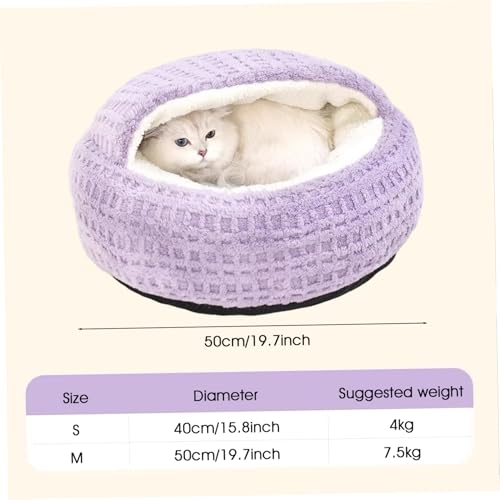 Lit fermé pour chat d'intérieur lavable et maison de couchage chaton - 7