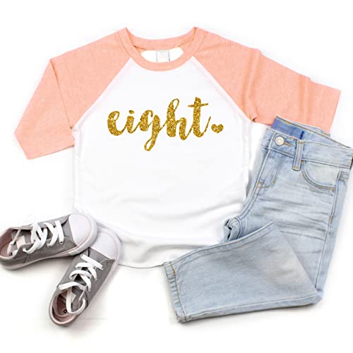 Bump and Beyond Designs Girl Eighth Birthday Shirt, Eight Year Old Outfit2