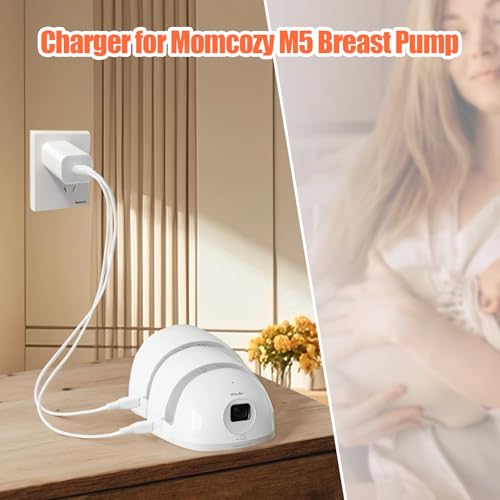 Charger for Momcozy M5 Breast Pump, USB Charging Cable, for M5, M6, M9, S9 Pro and S12 Pro Hands-Free Breast Pump 3.2ft (White)
