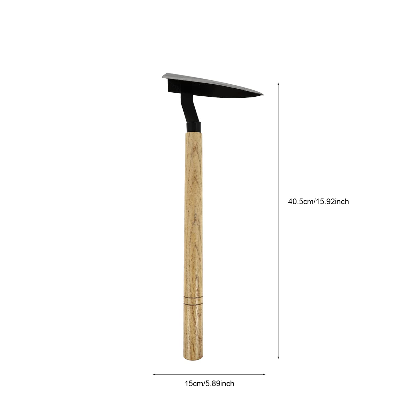 Cabilock Ergonomic Handle Wooden Hoe Multi-Function Garden Hoe Portable for Weeding Steel Blade