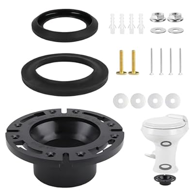 RV Toilet Seal and Floor Flange Kit, Compatible with RV 300/310/320 Series, Replaces 385345892 Socket Flange and 385311658 Flush Seal and 385311652 Base Seal, 3 in 1 Combo Kit