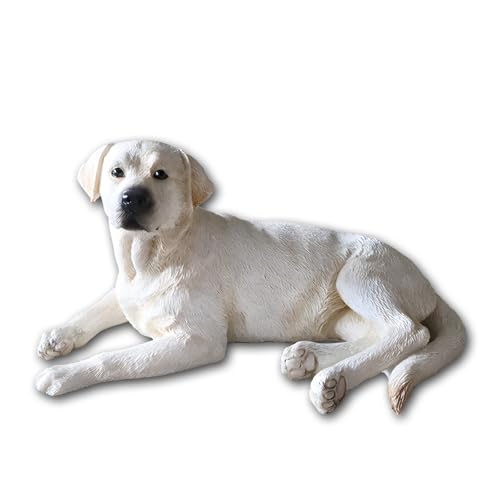 Estatua Labrador de Resina Blanca