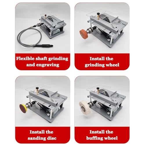 Mini Table Saw Portable - Bench Top Saw for Woodworking, Compact Electric Cutting Tool for DIY Projects, Tabletop Saw Indoor Use (19x16.5x10cm) - Image 6