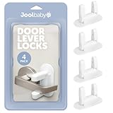 Jool Baby Door Lever Locks (4 Pack) Prevent Toddlers from Opening Door Handles - Easy One Hand Adult Access