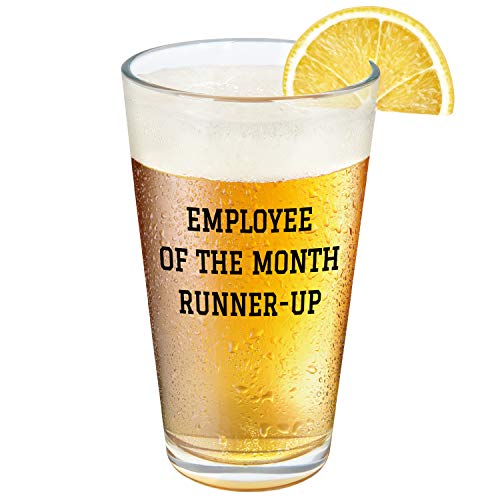Flash Deals - 60% OFF Employee Beer Glass - Employee of the Month Runner Up Beer Pint Glass, 15 Oz Beer Glass for Men Women Boss Employee Coworker Friend Family, Special Office Gift Idea for Bosses Day Christmas Birthday