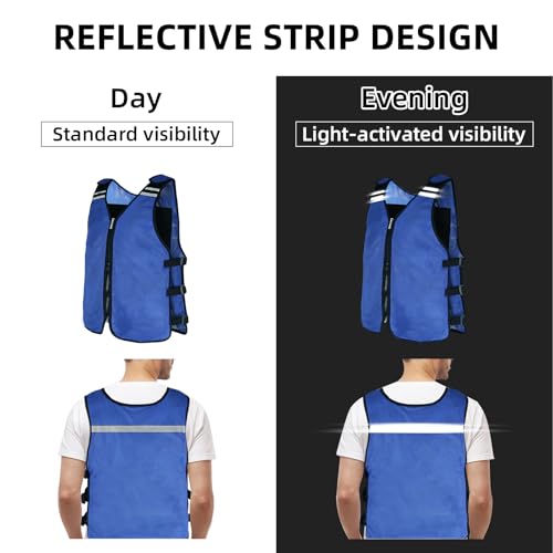Image of Cooling Vest for Men&Women, Reflective Ice Vest with 32 PCS Ice Packs, Cool Jacket for Hot Weather Summer Workout