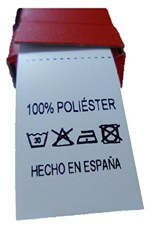 100 etiquetas de composición 100% Poliéster lavar en frío en Español Cover