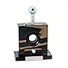 Bey-Berk Personalized Ebony Wood Tabletop Guillotine Cigar Cutter with Drawer for Cuttings, Stainless Steel Blade