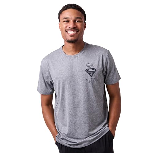 T-shirt Superman Bioworld col rond manches courtes pour homme gris chiné