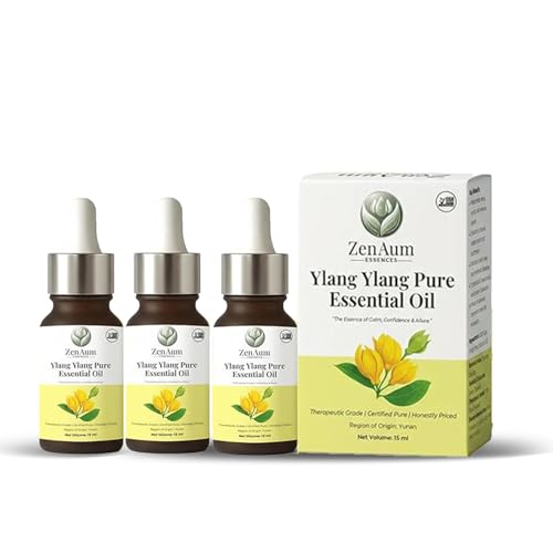 Image of 100% Natural Ylang Ylang Therapeutic Grade Essential Oil | 45ml (Pack of 3)| Stress Relief, Skin & Hair Care, Aromatherapy | Sourced from Yunnan | GMP, ISO & IFRA Certified