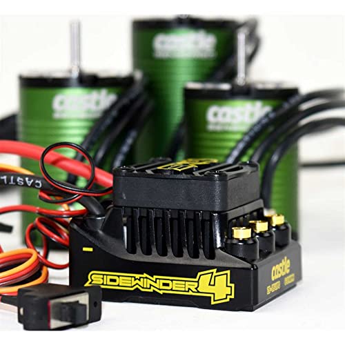 Castle Creations Sidewinder 4 Sensorless Esc & 1415 2400Kv Brushless Motor Upgrade For 1/10 Rc Vehicles Mt Edition, Black, Green #TOP23
