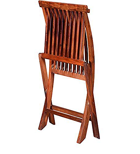 Image of MAMTA DECORATION Wooden Folding Chair for Living Room /Garden and Outdoor Furniture - Teak Finish, Brown, Design 2, Standard (MD-FL-CH-01)