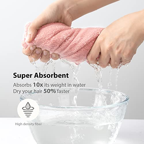 YFONG Pacote com 3 toalhas de cabelo de microfibra para mulheres, toalhas de secagem rápida para cab