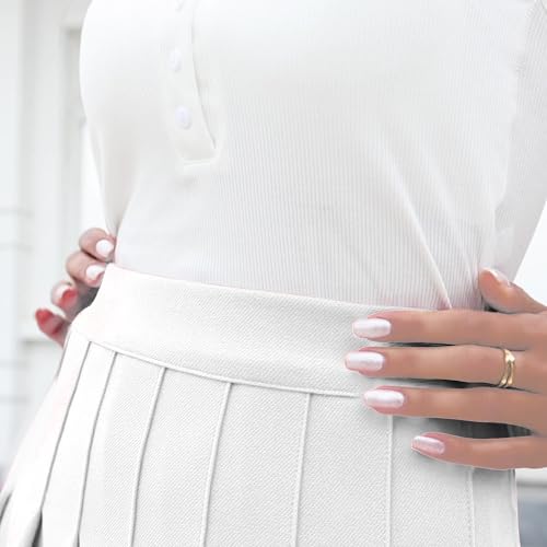 Image of Girstunm Women's Pleated Skirt Mini Skater Basic Skirts High Waist School Girls Uniform Short Cheerleader Skirt