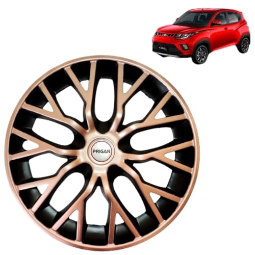 PRIGAN KUV100 Copper Black Wheel Cover 14" for KUV 100 (Set of 4 Pcs) (Press Fitting) Model- Phantom Copper 14