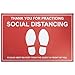 HUBERT Social Distancing Floor Decal 12 x 18 Red