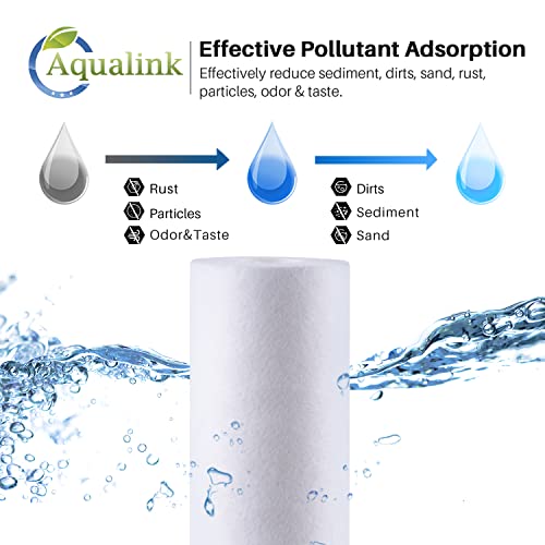 Aqualink 5 Micron 10" X 2.5" Whole House Sediment Home Water Filter Cartridge Replacement For Any 10 Inch Ro Unit, Culligan P5, Aqua-Pure Ap110, Dupont Wfpfc5002, Cfs110, Whkf-Gd05, Pp10-05, 4Pack #TOP2