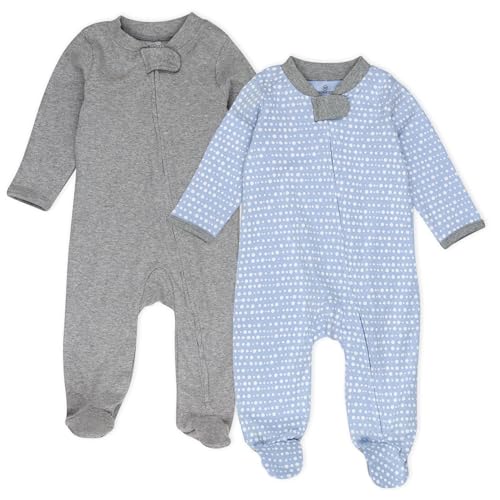 Image of HonestBaby Baby 2-Pack Organic Cotton Footed Pajama Sleep & Play