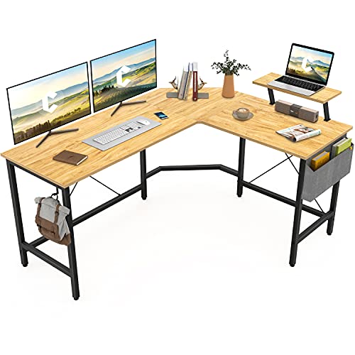 Image of Cubiker Multi-Purpose Height-Adjustable Lapdesk, Study Table, Portable, with Docking for Tablet, Room Work, Ideal for Work from Home, DIY Table, Easy to Assemble (59.1 inch x 47.3, Natural)