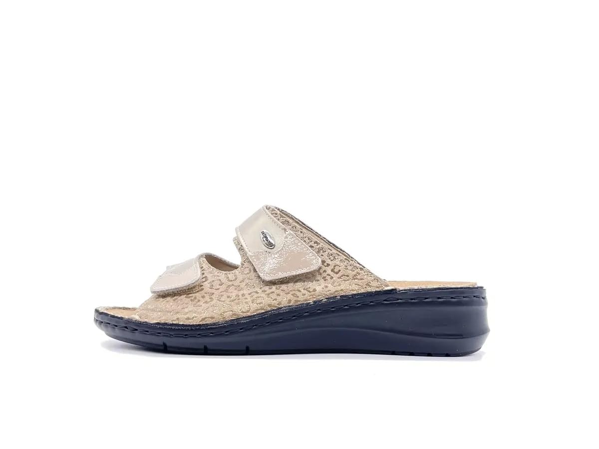 GRÜNLAND Dami, Sneaker Comfort con Doppia Chiusura in Velcro, Suola Sagomata, Soletta Rimovibile in Sughero e Pelle e Cuciture Fatte a Mano. da Donna