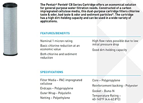 Pentek PENTEK-C8 - Filtri acqua al carbonio, 1